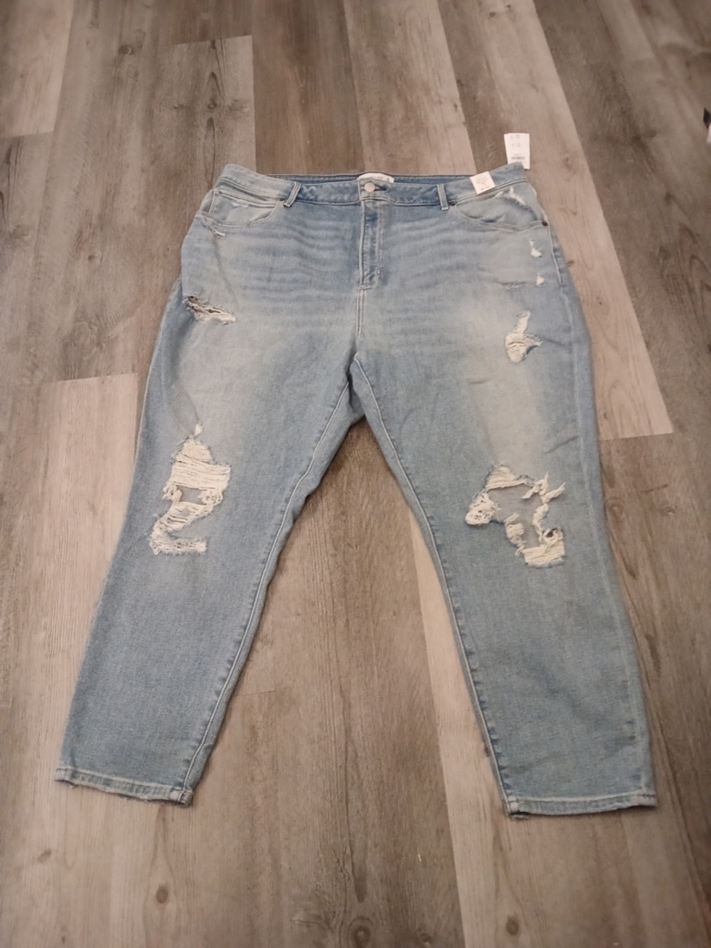 Abercrombie & Fitch Light Blue Ripped Skinny Jeans